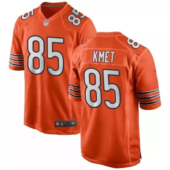 Mens Youths Kids Womens 85 Cole Kmet Orange Stitched Jersey